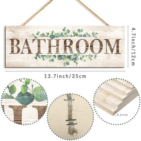 VGICH Bathroom Sign Wall Decor 47x137 Inches