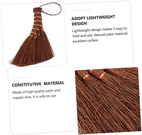 Beavorty 1pc Lightweight Natural Palm Hand Broom for Small Spaces
