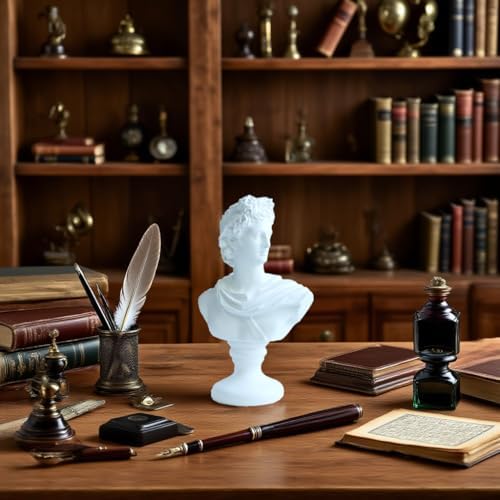 115inch Greek Apollo Bust Sculpture White 1