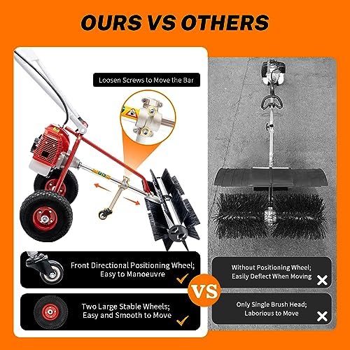 WXLTSGM 52CC Gas Push Broom for Lawn and Snow Cleaning