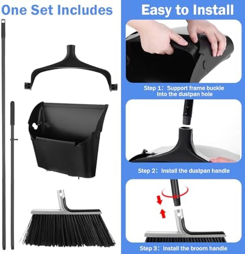 Yungyan 6-Piece Broom and Dustpan Combo Set