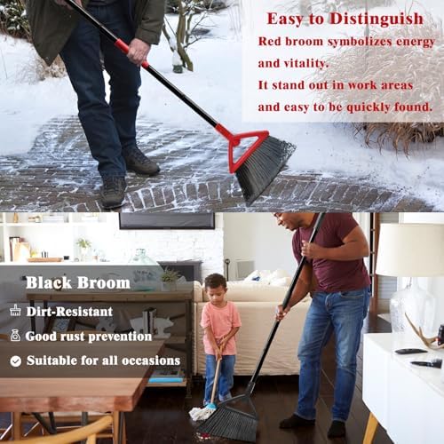 Heavy Duty Angle Broom for Indoor Outdoor Cleaning
