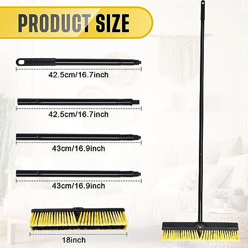 Zhehao 6 Pack 18 Inch Push Broom for Outdoor Cleaning
