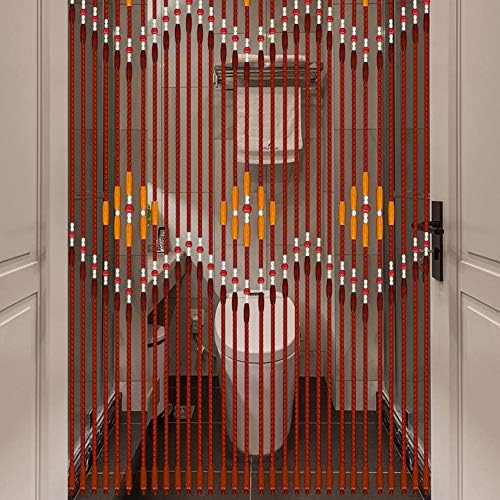 Eapmic Beaded Curtain 31 Line Dense Bamboo Wood
