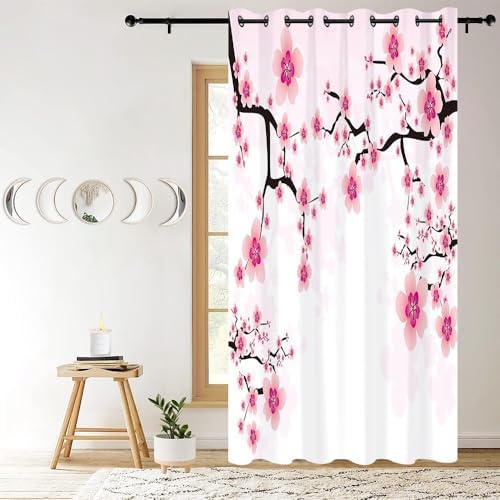 Leyiyi Cherry Blossom Door Curtain 34x80 Inch 1 Panel