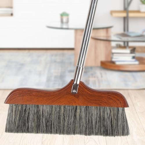 Yardwe Horse Hair Broom with Wooden Handle and Hanging Hole 1