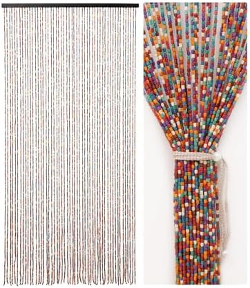 Ezcasch 52 Strands Rainbow Bamboo Beaded Curtain 1