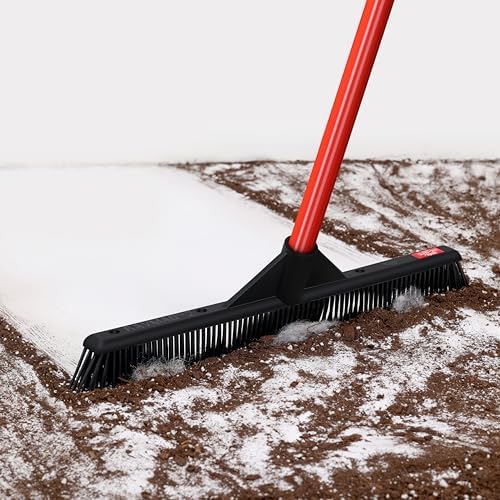 RAVMAG Pet Hair Remover Rubber Broom for Hardwood Carpet Tile