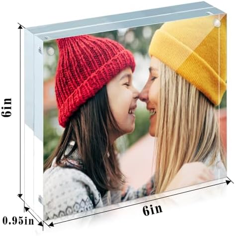 ILYXY 5 Pack 24mm Thick Frameless Acrylic Picture Frames