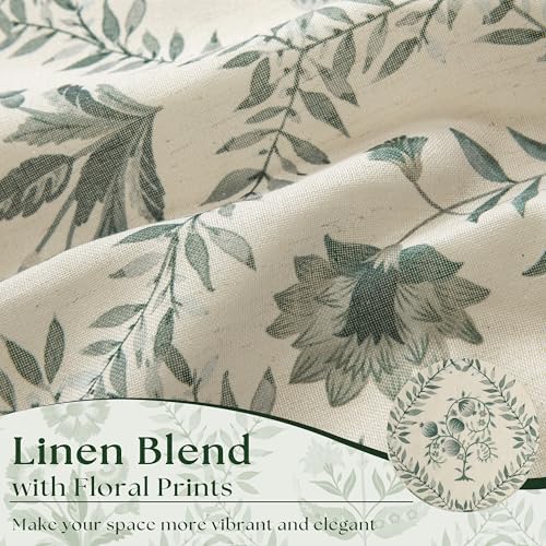Green Farmhouse Curtains 90 Length for Living Room