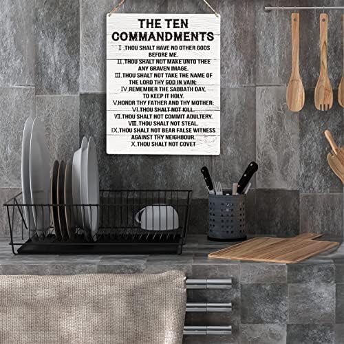 YCYD Inspirational Ten Commandments Wall Art 8x10