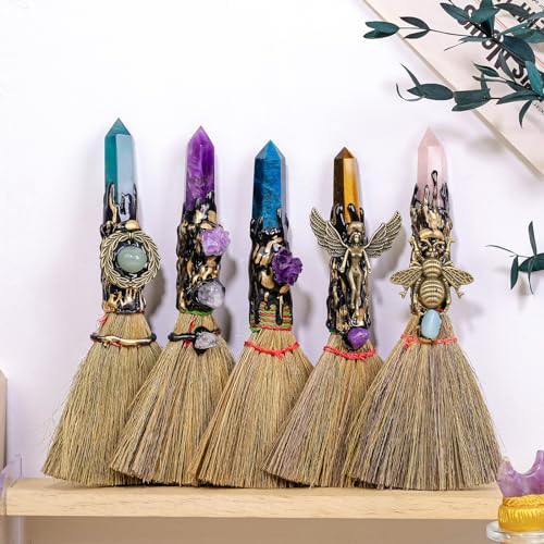 RJINGSHI Natural Magic Amethyst Tower Broom