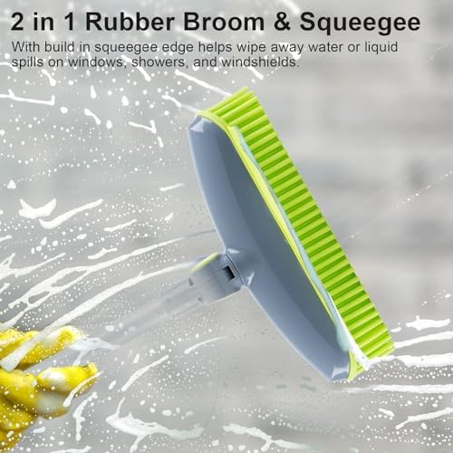 Homilifibra 180 Rotating Rubber Broom with Squeegee for Pet Hair Removal