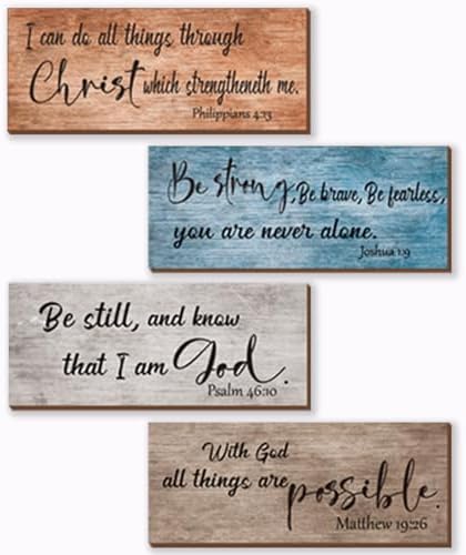 ZONWUTHY 4 Piece Bible Wall Decor Set