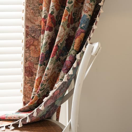 ENJOYBRIDAL Boho Floral 96 Curtains 2 Panels
