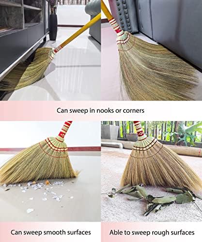 AW BROOMS Indoor Grass Broom 40 Inch Bamboo Handle