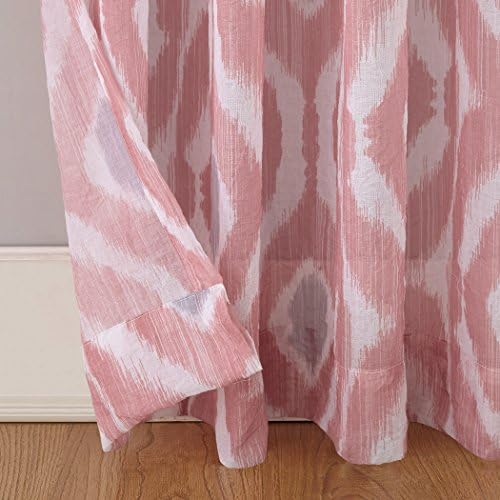 No 918 Ikat Sheer Curtain Panel 50 x 95 Coral
