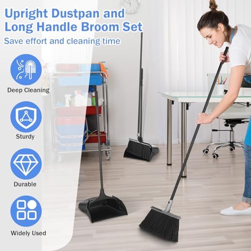 Yungyan 6-Piece Broom and Dustpan Combo Set