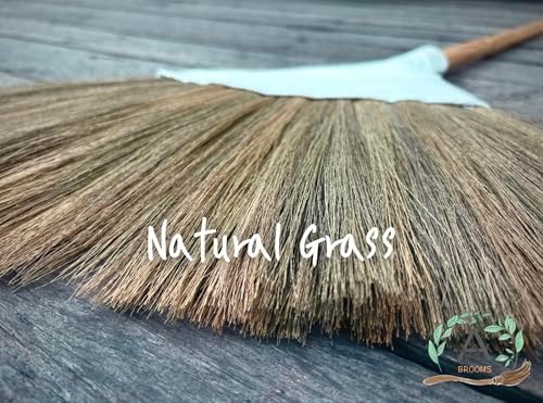 AW BROOMS Natural Handmade Broom - 45 Inch Long Handle