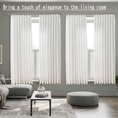White Flax Linen Curtains 90 Inch Long
