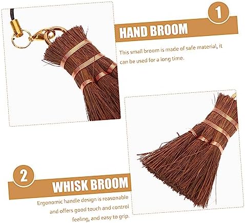 TOBBOMEY Small Desktop Dust Broom Lightweight Durable Hand Broom for Cleaning