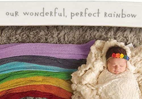 DEMDACO Rainbow Baby Glossy White Frame 8x7