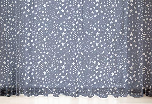 Lunarable Star Tulle Curtains 2 Panels 108x84