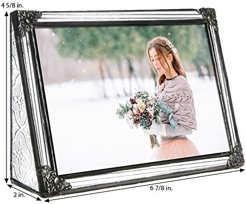 J Devlin 4x6 Clear Glass Picture Frame with Metal Accents
