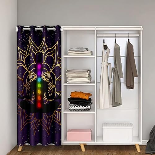 Chakra Door Curtain with Mandala Design 52x80