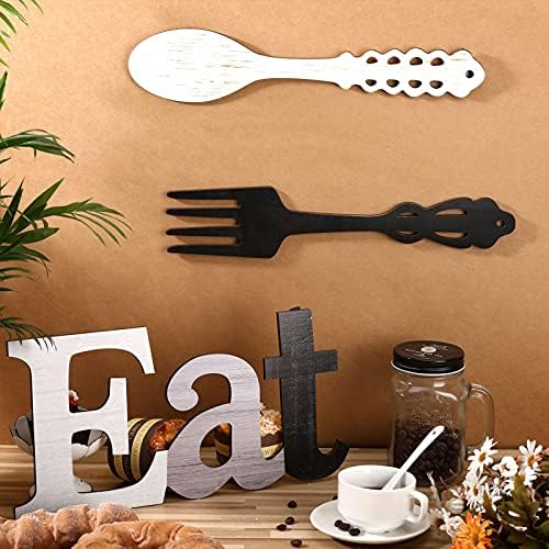 Jetec Eat Sign Fork Spoon Wall Decor Set 1