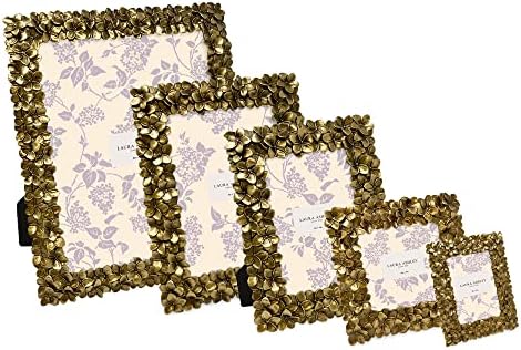 Laura Ashley 4x4 Gold Flower Resin Picture Frame with Easel Hook 1