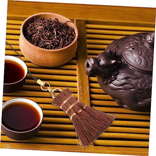 TOBBOMEY Small Desktop Dust Broom Lightweight Durable Hand Broom for Cleaning