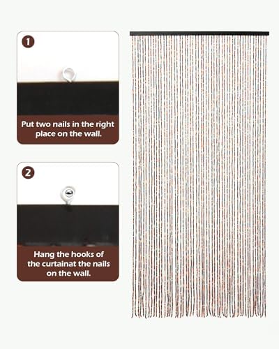 Ezcasch 52 Strands Rainbow Bamboo Beaded Curtain 1