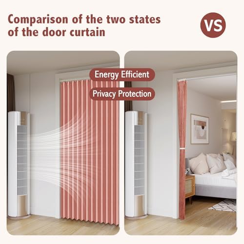 AJAZZ Magnetic Folding Door Curtain Pink 42 x 78
