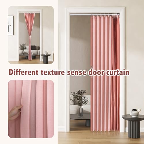 AJAZZ Magnetic Folding Door Curtain Pink 42 x 78