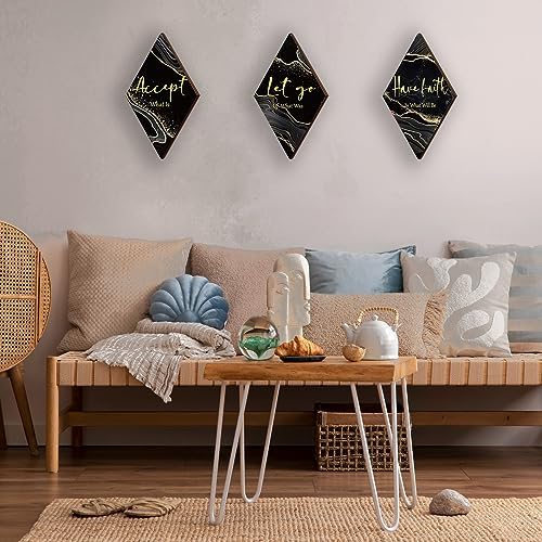 3 Pcs Black Gold Wall Decor with Quotes