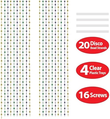 Beistle Disco Ball Bead Curtains 2 Piece Green Gold Purple