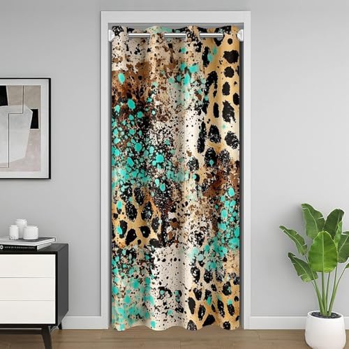 Feelyou Leopard Door Curtain for Bedroom 42x80 Inch 1 Panel
