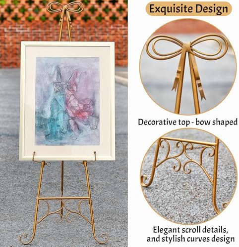 MOCOME Gold Adjustable Easel Stand for Signs and Art
