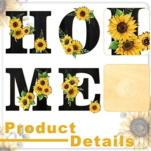 Geetery 4 Pcs Sunflower Wall Decor Letters Set