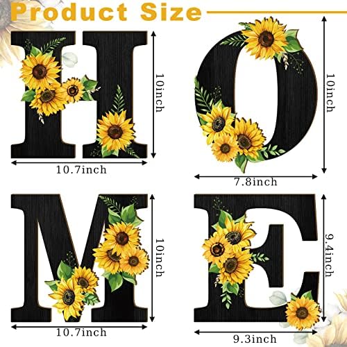 Geetery 4 Pcs Sunflower Wall Decor Letters Set