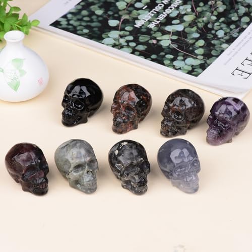 QLRSUXN 2 Inch Amethyst Crystal Skull Decor
