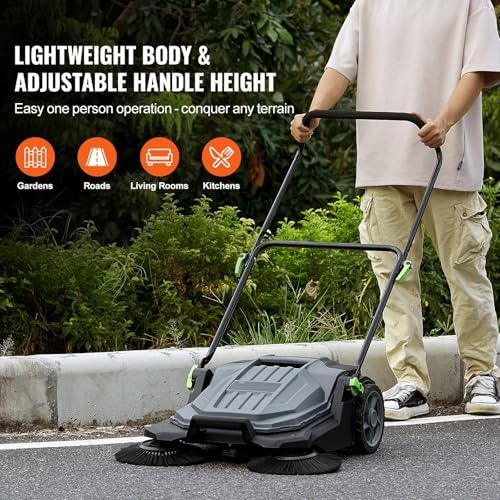 TOQIJUN 256 Push Floor Sweeper with 5-Gallon Container 1