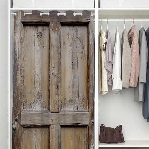 Shixiaoyan Rustic Wooden Door Curtain 34x80
