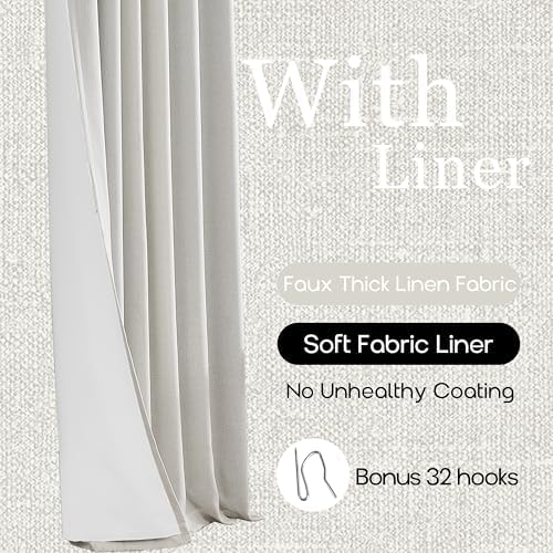 PANELSBURG Soundproof Curtains 90 Inch Tall Blackout Liners