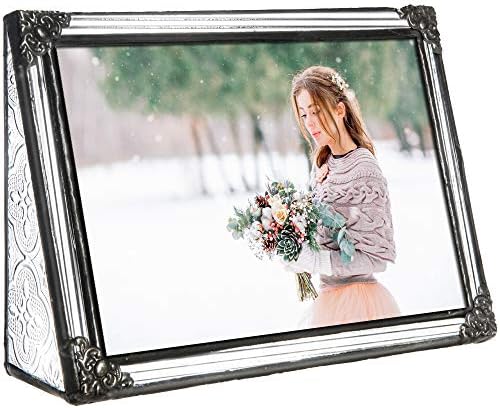 J Devlin 4x6 Clear Glass Picture Frame with Metal Accents