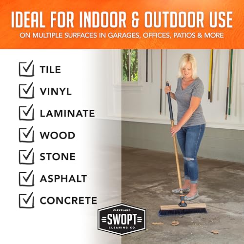 SWOPT 18 Push Broom with 60 EVA Foam Handle Blue
