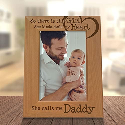 KATE POSH So There Is This Girl Heart Frame Natural Wood 4x6 Vertical