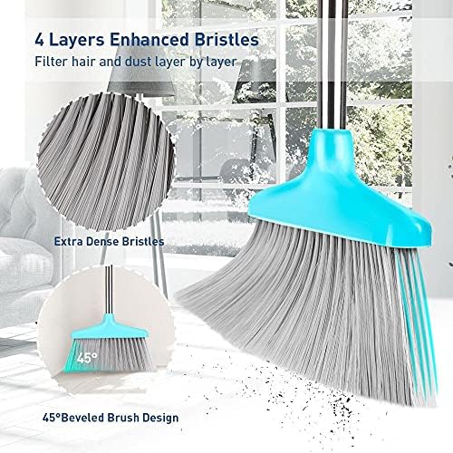 FGY 48 Inch Broom and Dustpan Set with Collapsible Handle