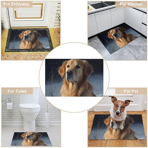 Golden Retriever Velvet Area Rug Non-Slip